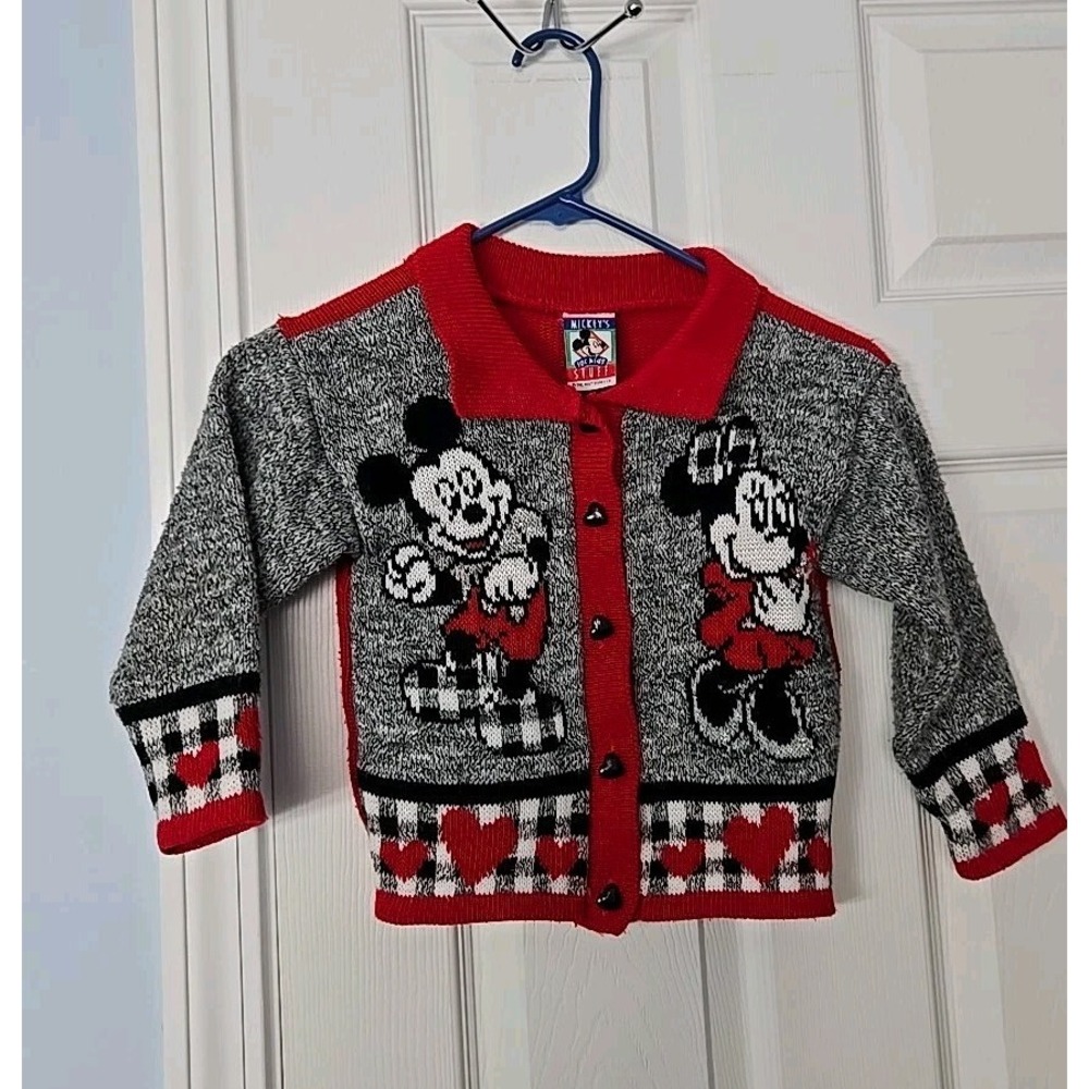 Mickey's For Kids‎ Girls Button Down Sweater With Minnie & Mickey